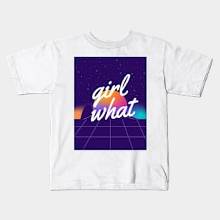 girl what vaporwave Kids T-Shirt